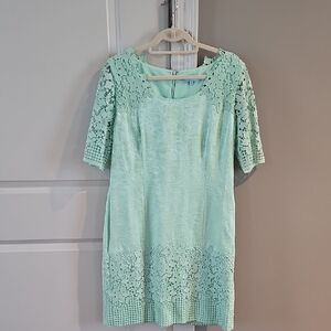 ANTONIO MELANI Mint Lace Midi Dress